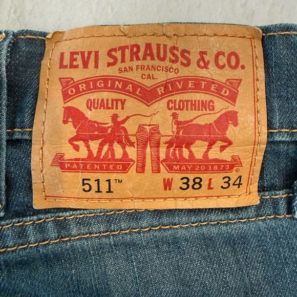 Levi's Straight Fit Denim Jeans in Blue - Picture 3 of 4